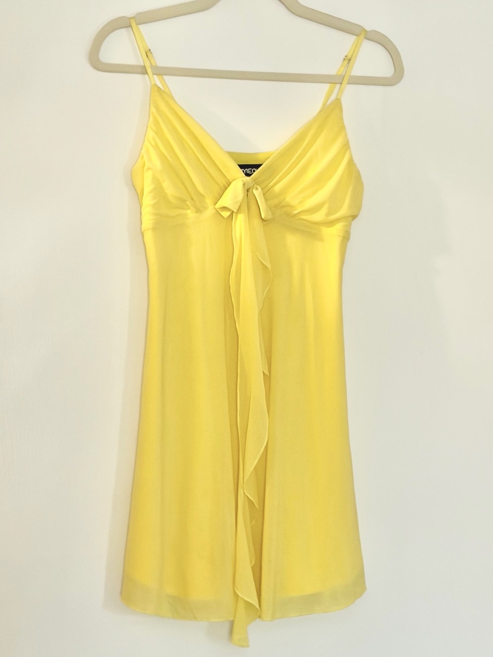 Yellow Chemise Nightdress with Front Tie